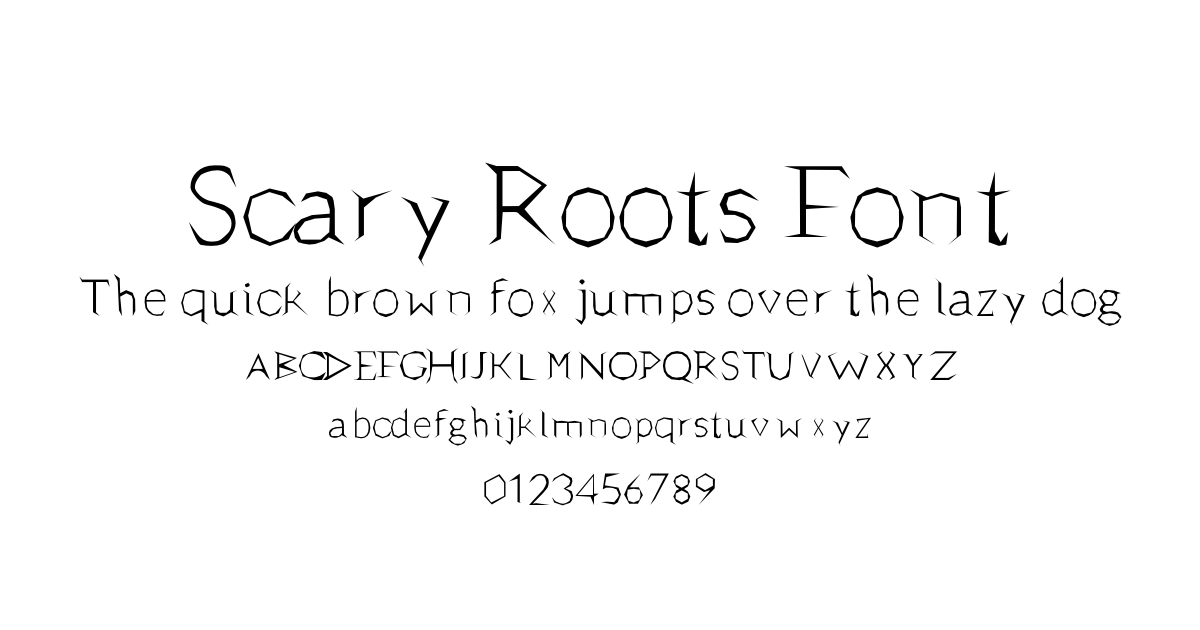 Scary Roots Font font preview