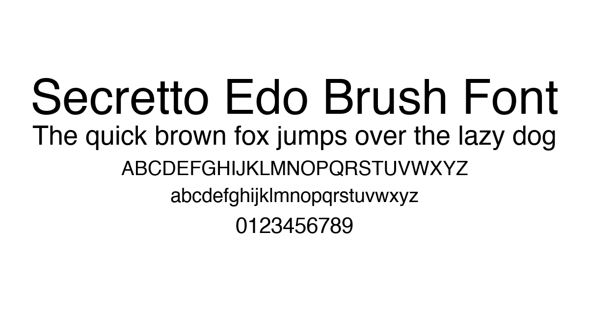Secretto Edo Brush Font font preview