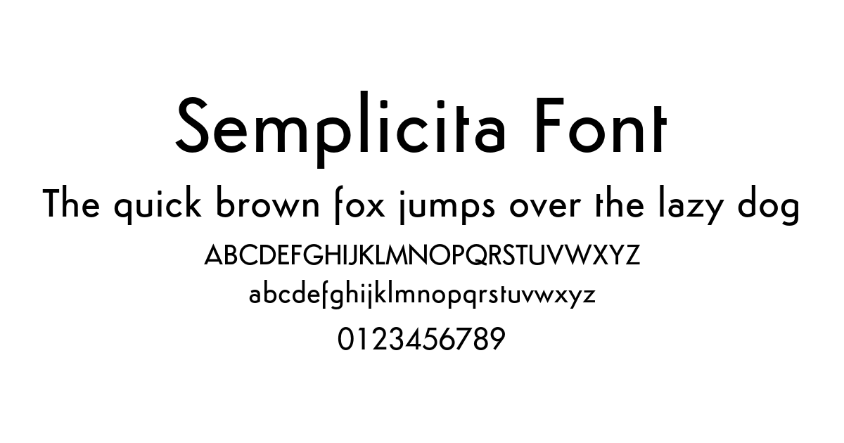 Semplicita Font preview