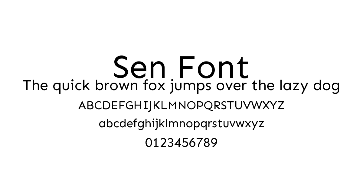 Sen Font font preview