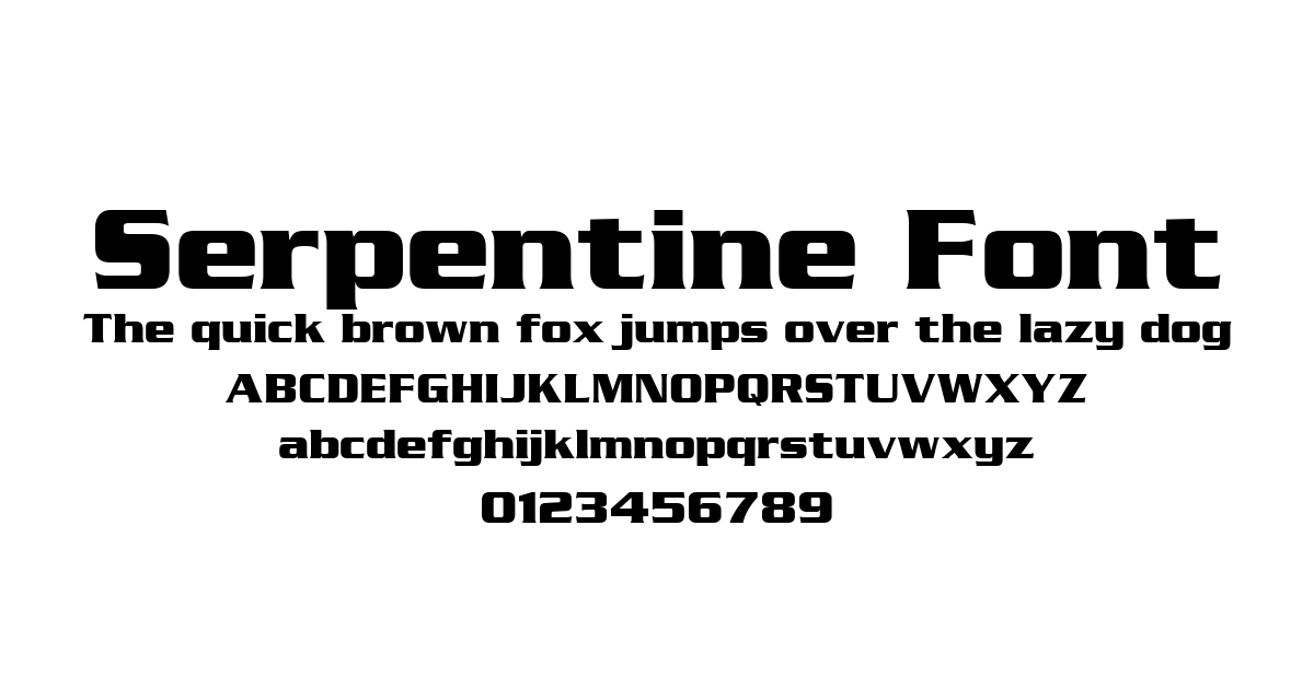 Serpentine Font font preview