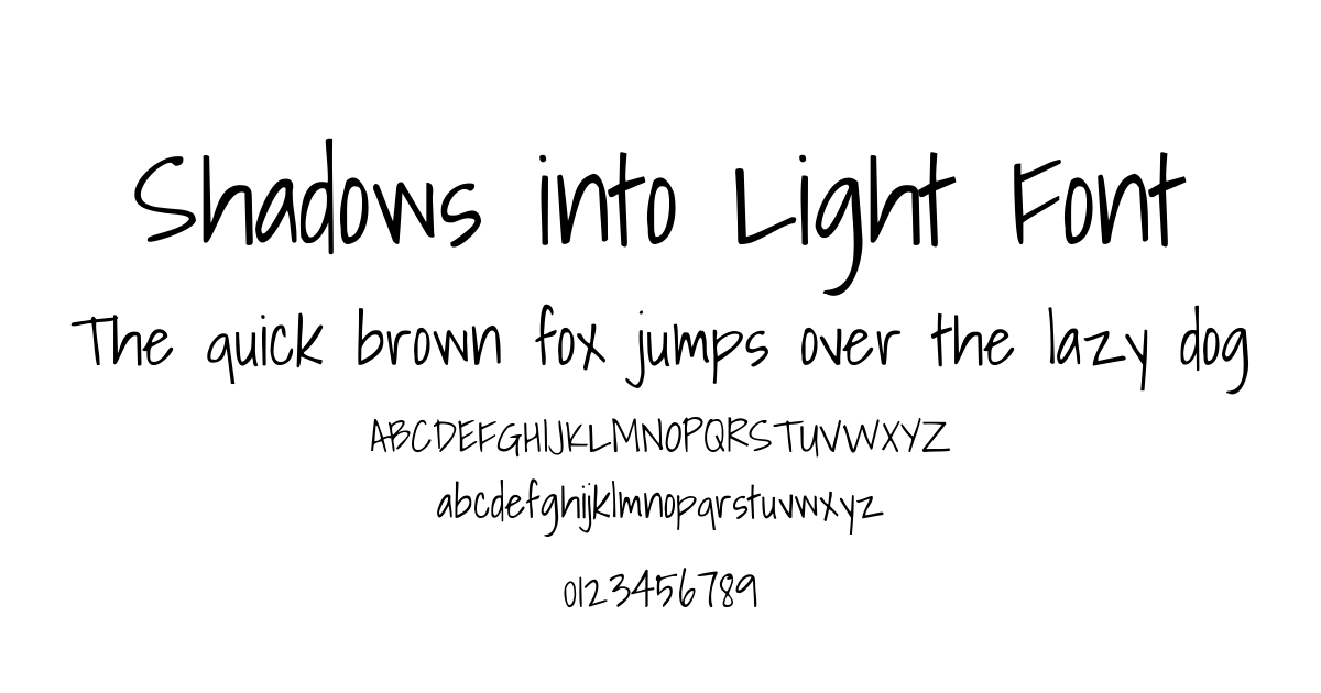 Shadows into Light Font preview