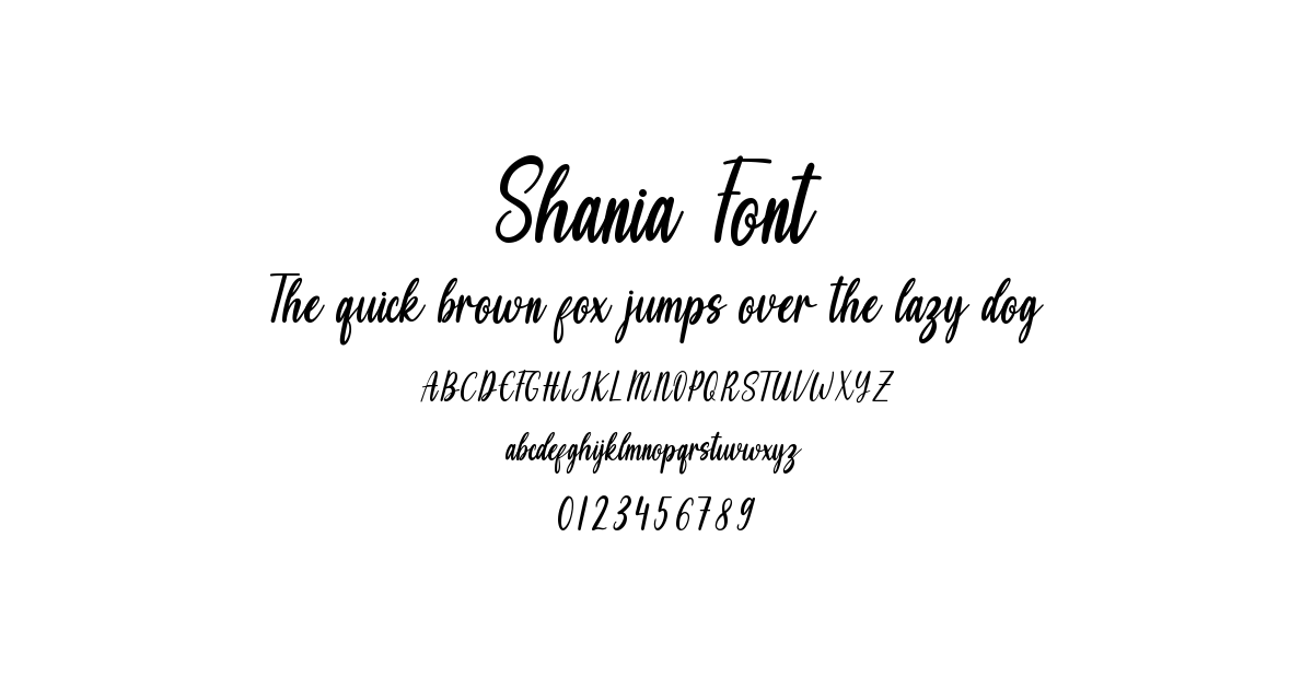 Shania Font font preview