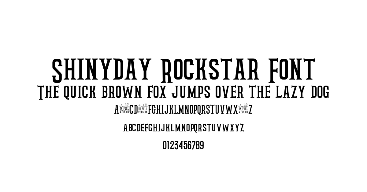 Shinyday Rockstar Font font preview