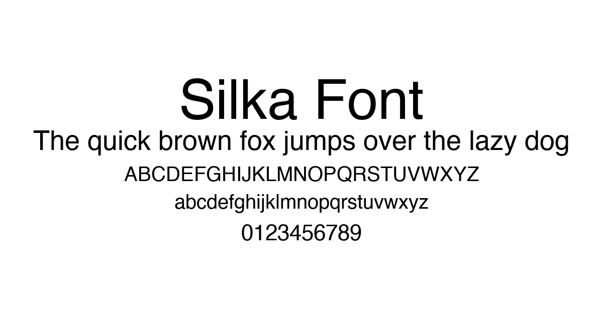 Silka Font font preview