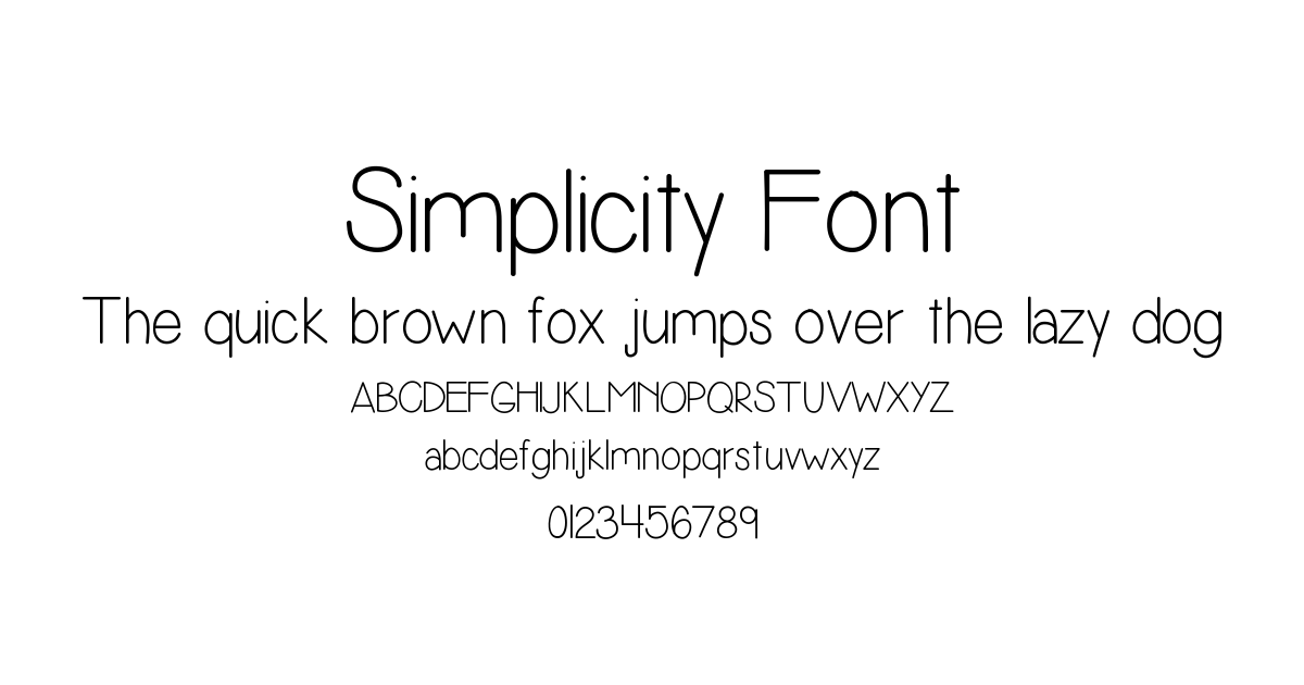Simplicity Font preview