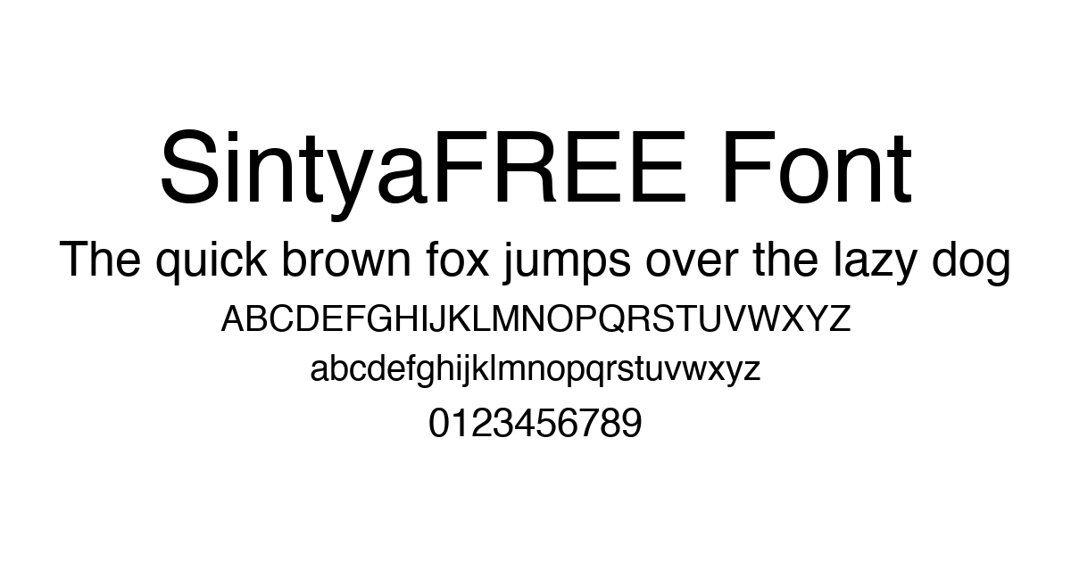 SintyaFREE Font preview