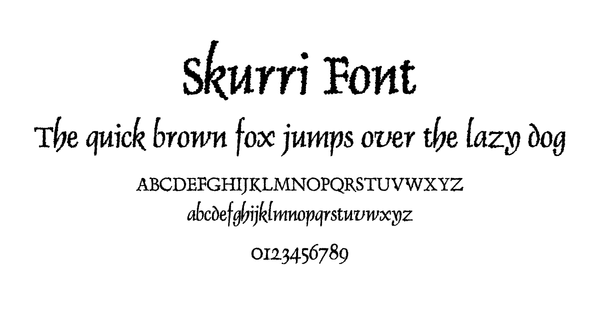 Skurri Font font preview