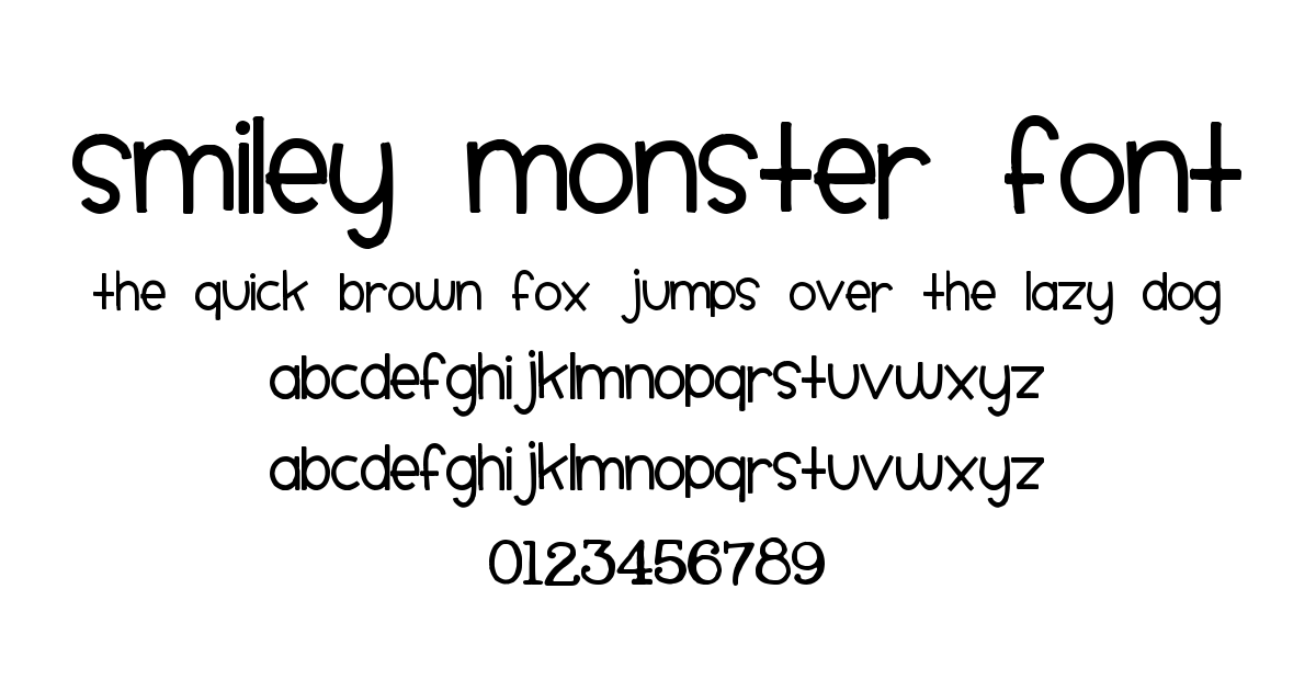 Smiley Monster Font font preview