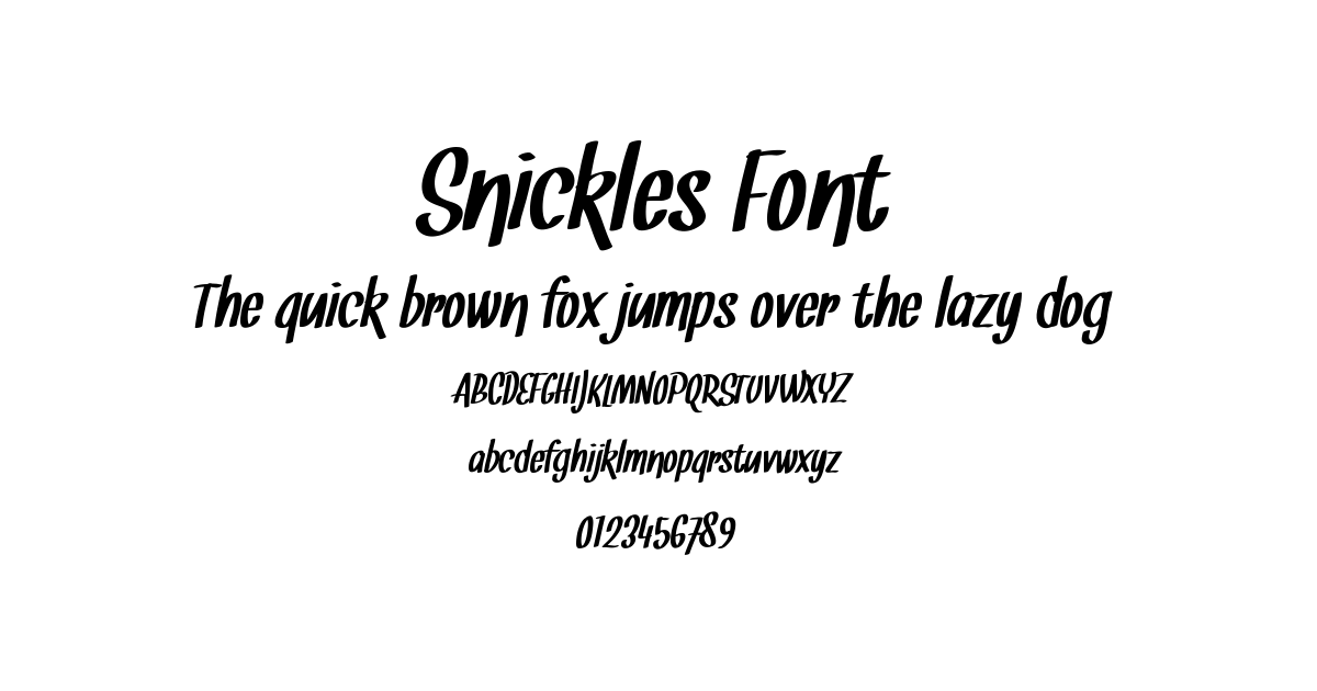 Snickles Font font preview