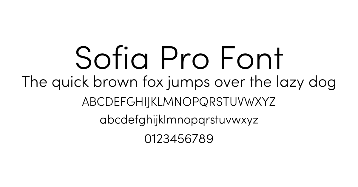 Sofia Pro Font preview