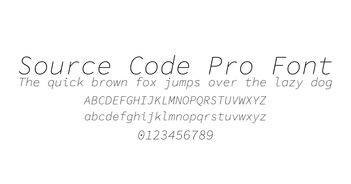 Source Code Pro Font preview