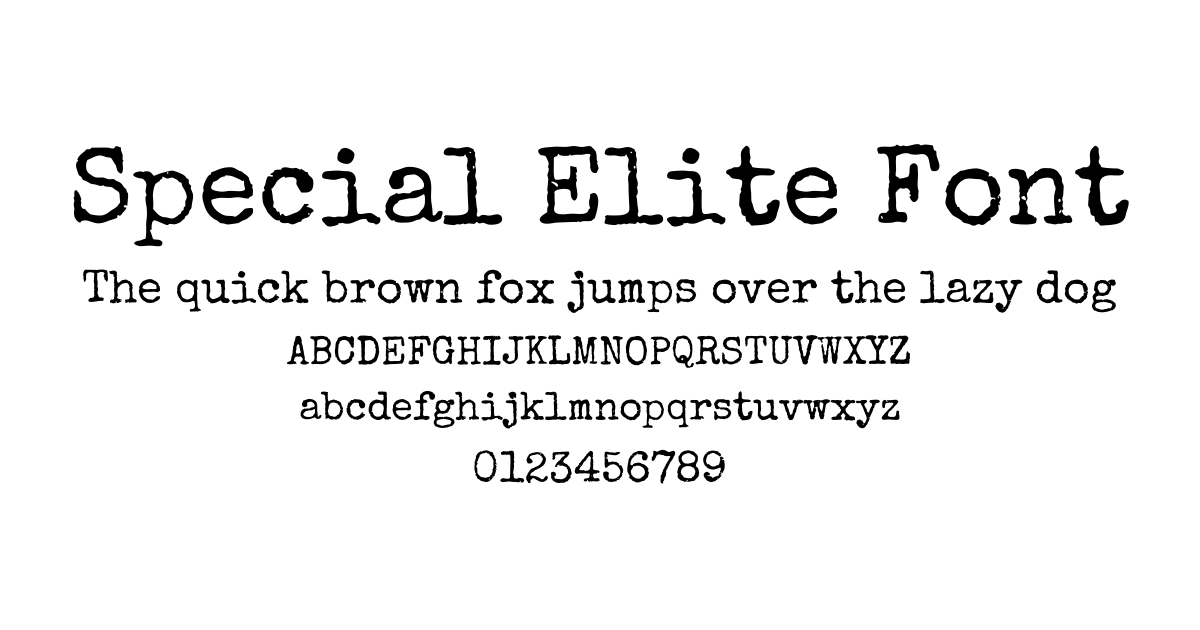 Special Elite Font preview