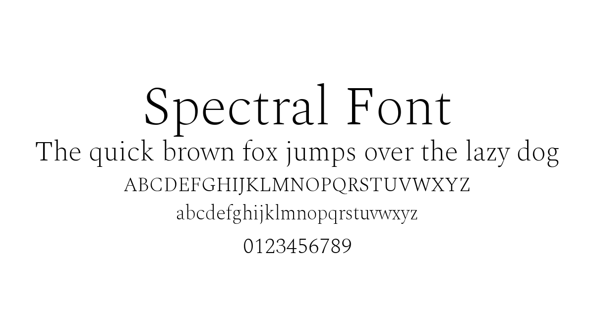 Spectral Font preview