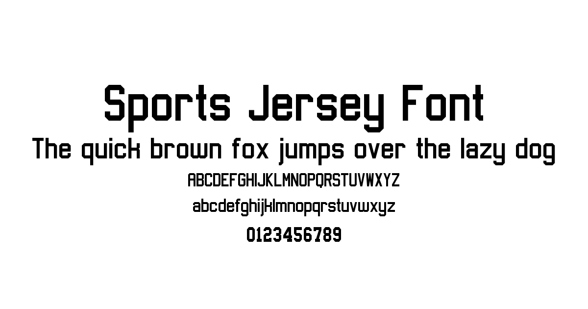 Sports Jersey Font font preview