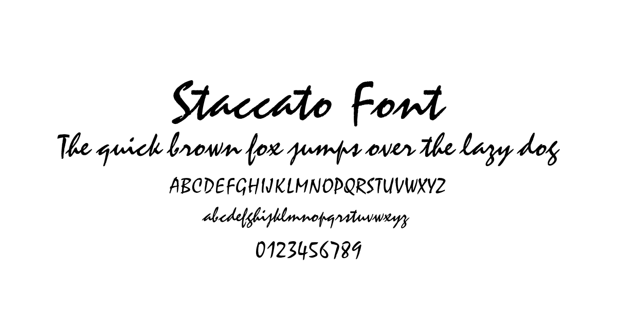 Staccato Font preview