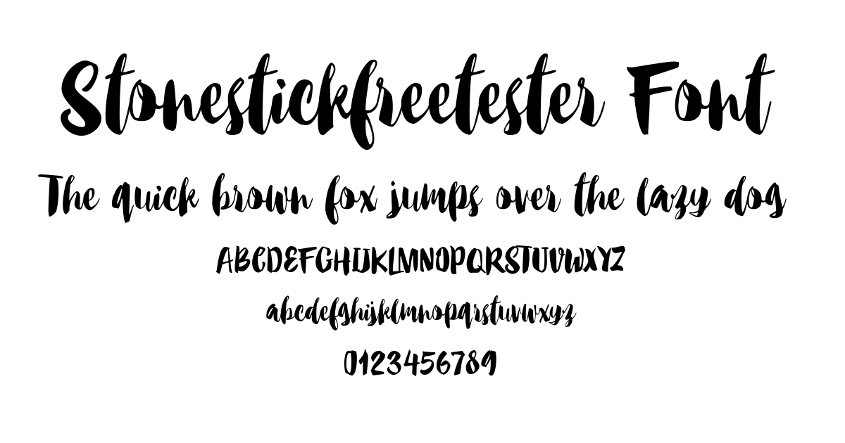 Stonestickfreetester Font preview