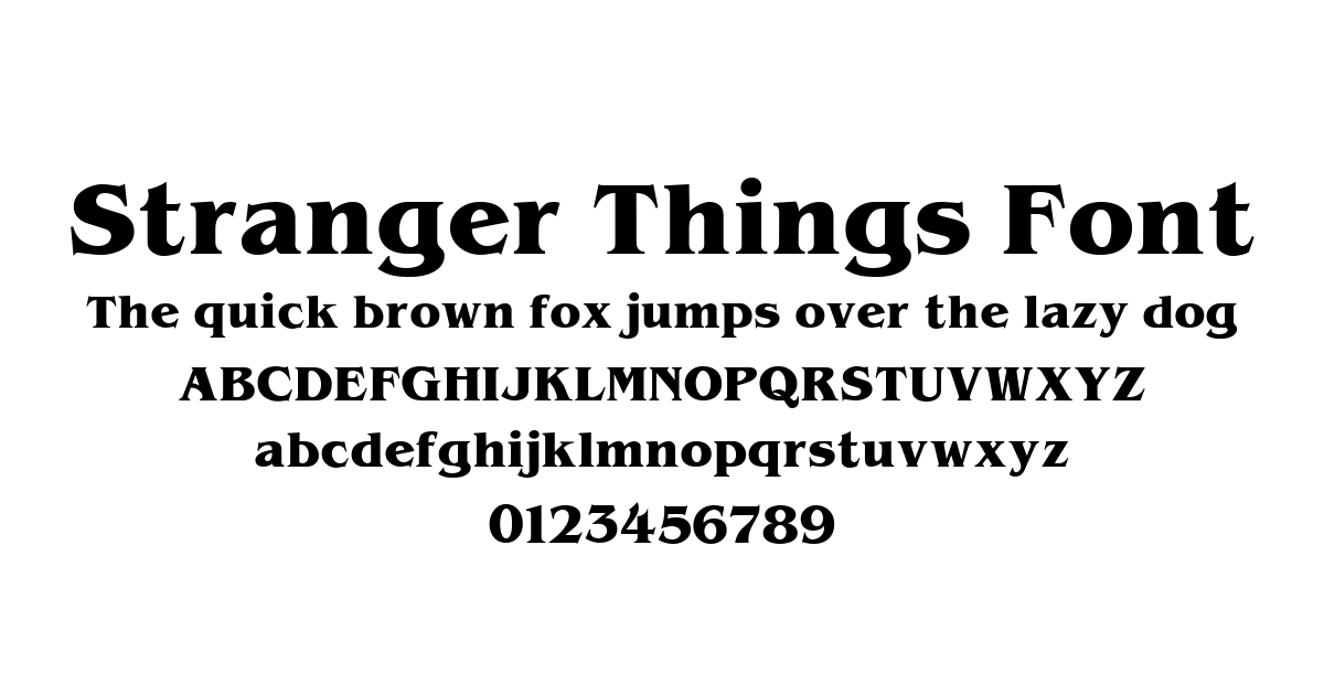 Stranger Things Font font preview