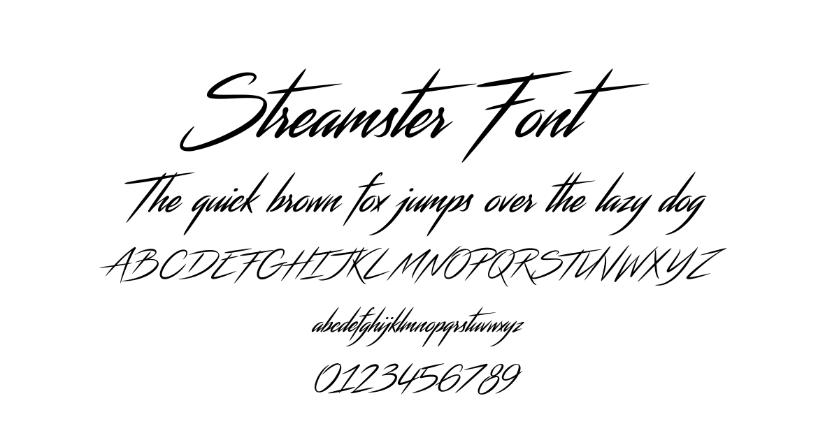 Streamster Font font preview