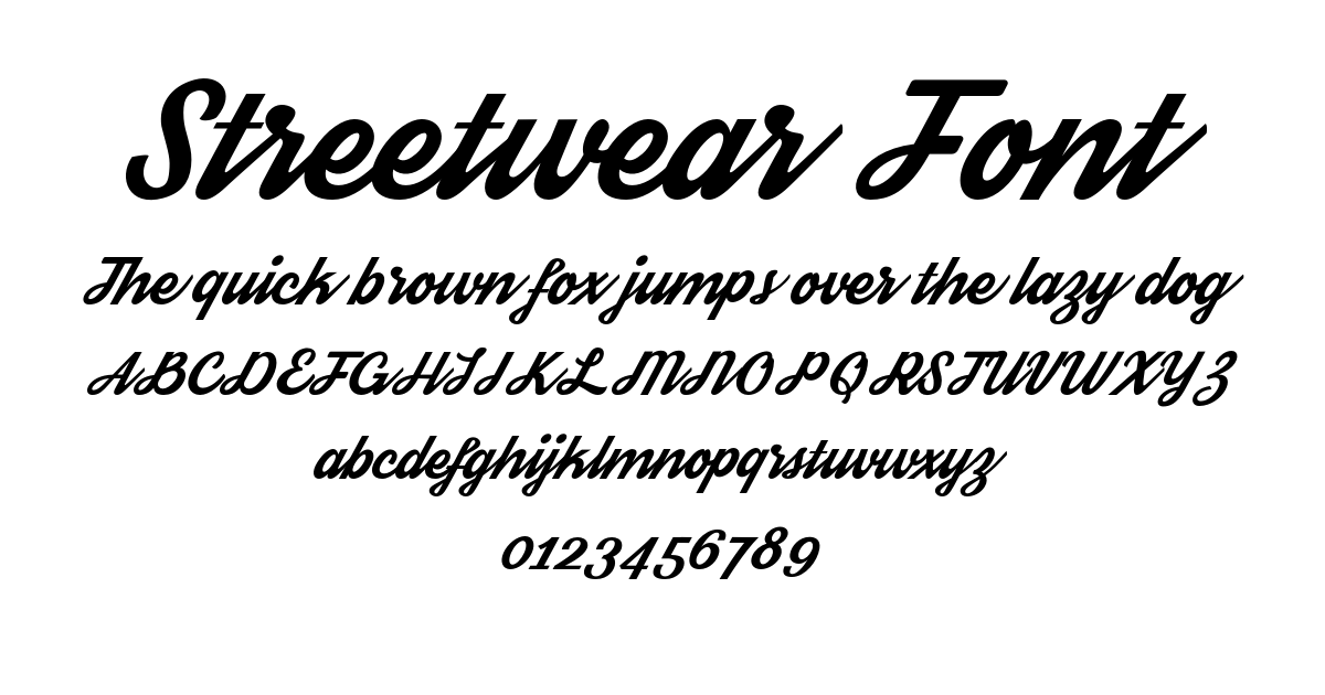 Streetwear Font preview