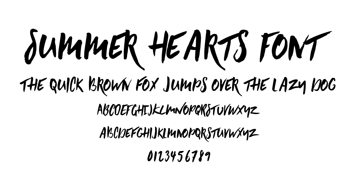 Summer Hearts Font font preview