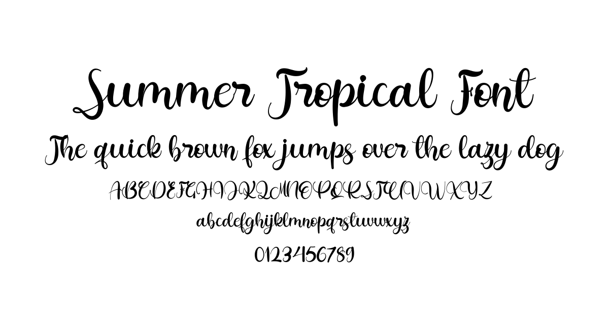 Summer Tropical Font font preview