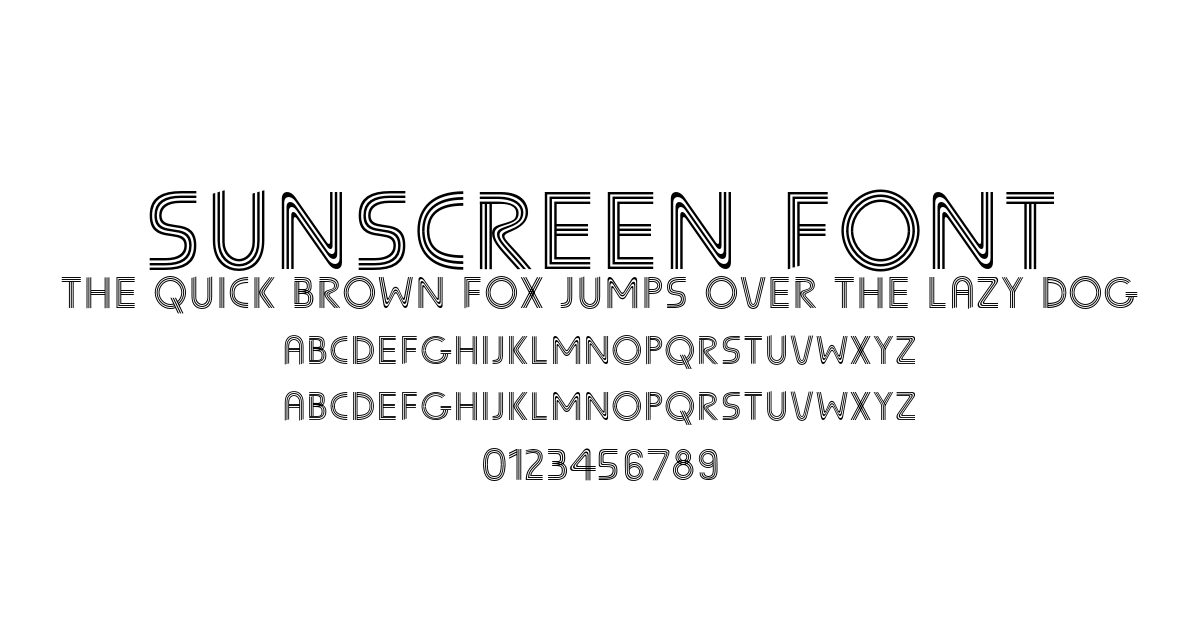 Sunscreen Font font preview