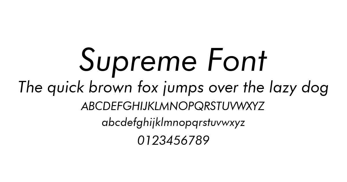 Supreme Font font preview