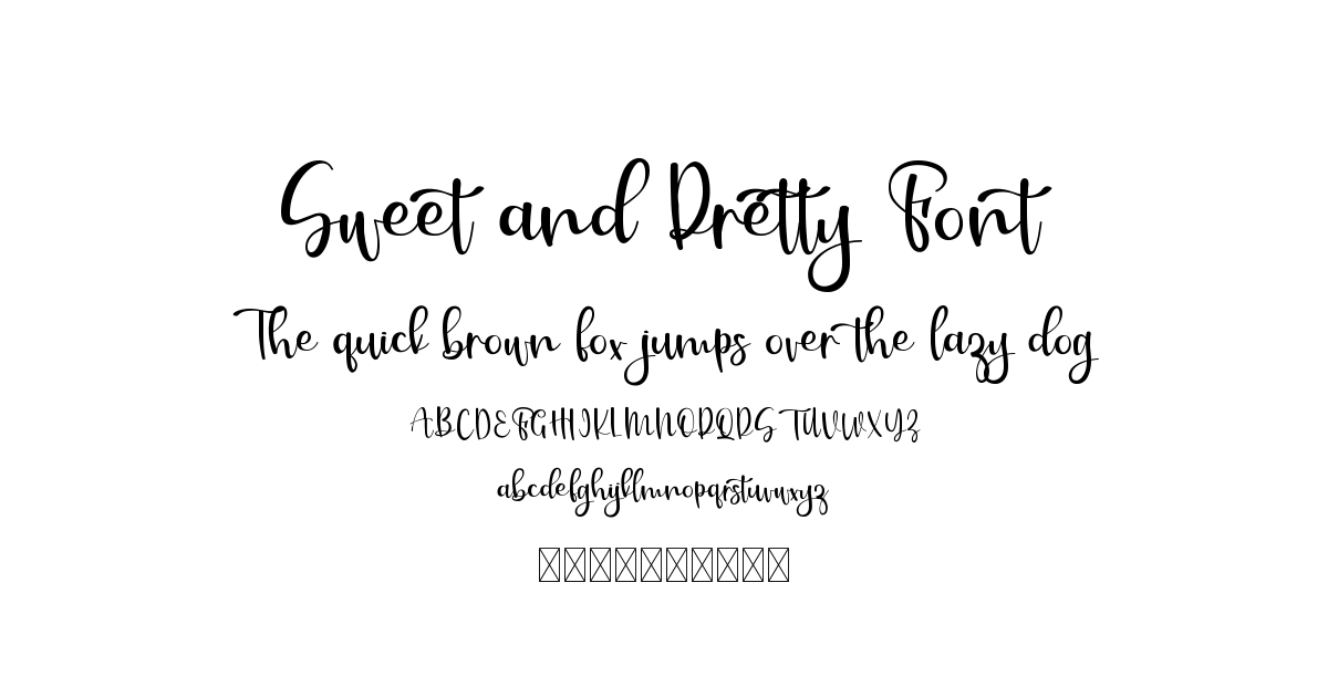 Sweet and Pretty Font font preview
