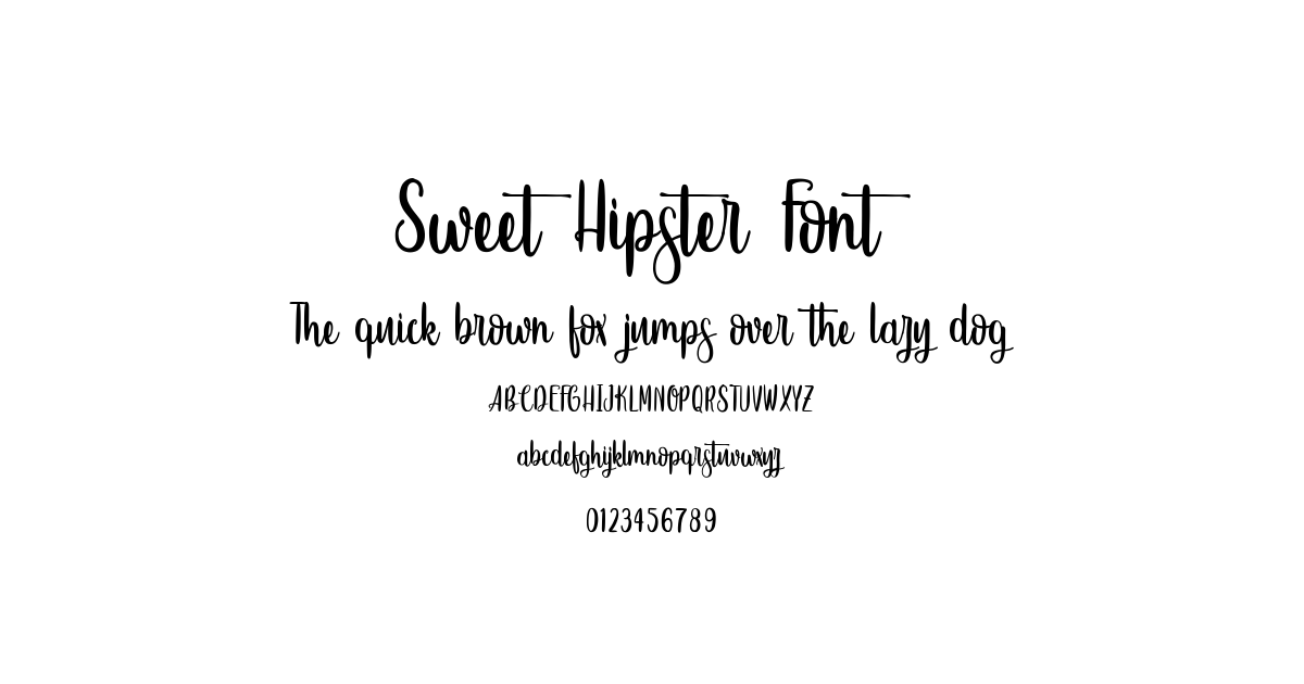 Sweet Hipster Font font preview