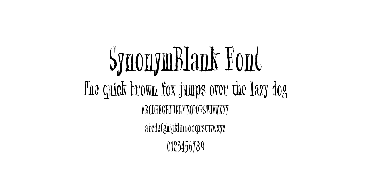 SynonymBlank Font font preview