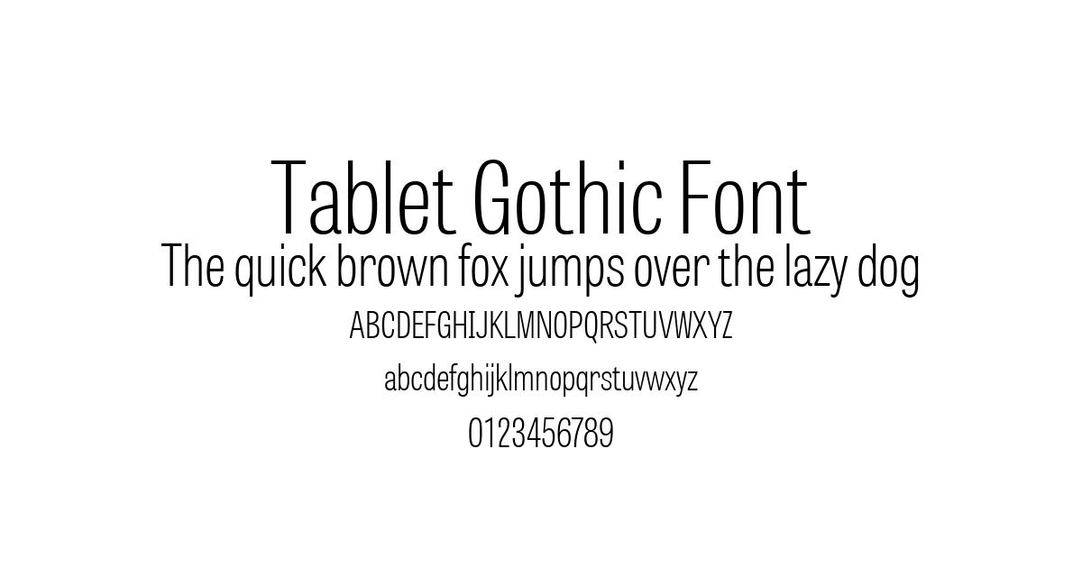 Tablet Gothic Font font preview