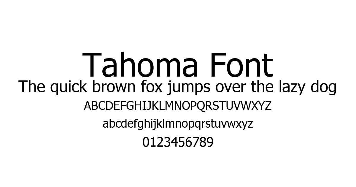Tahoma Font font preview