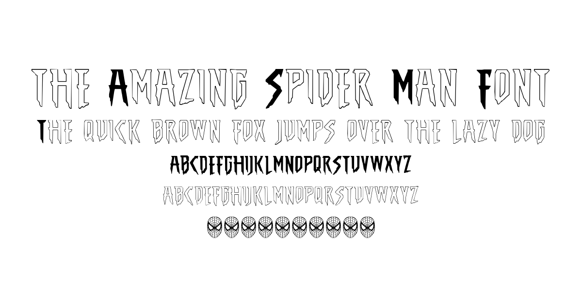 the Amazing Spider Man Font preview
