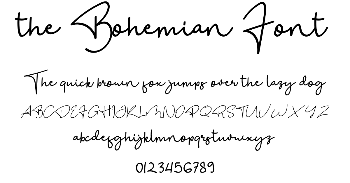 the Bohemian Font font preview