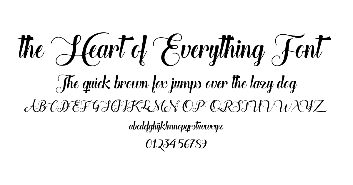 the Heart of Everything Font preview