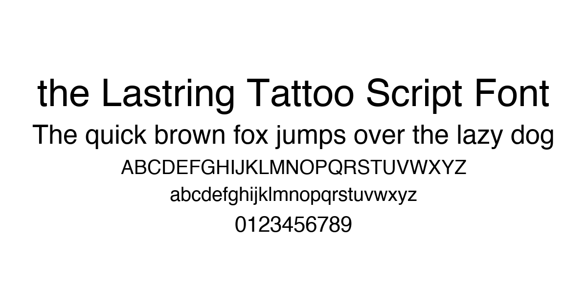 the Lastring Tattoo Script Font font preview