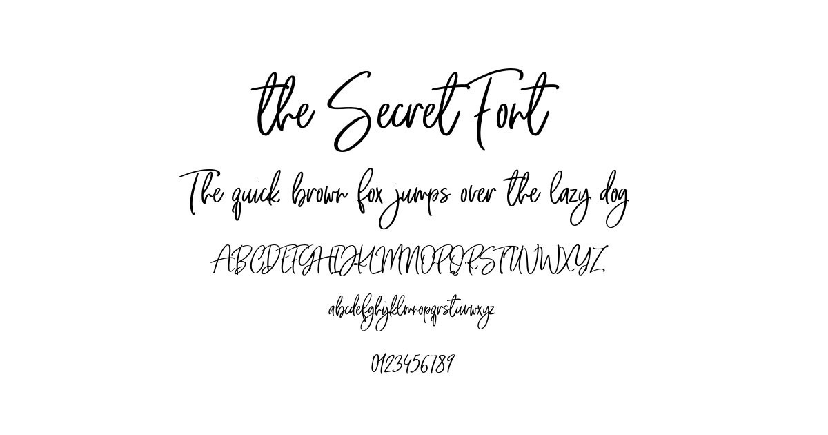 the Secret Font font preview