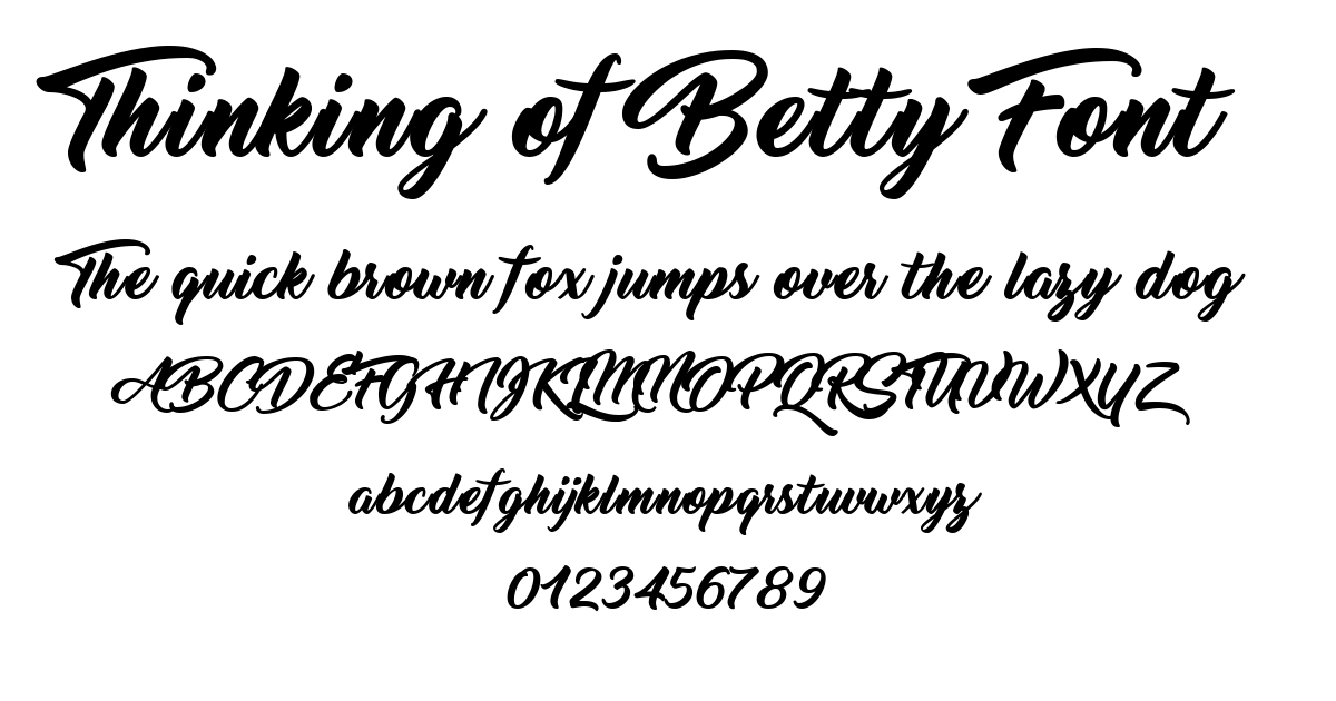 Thinking of Betty Font font preview