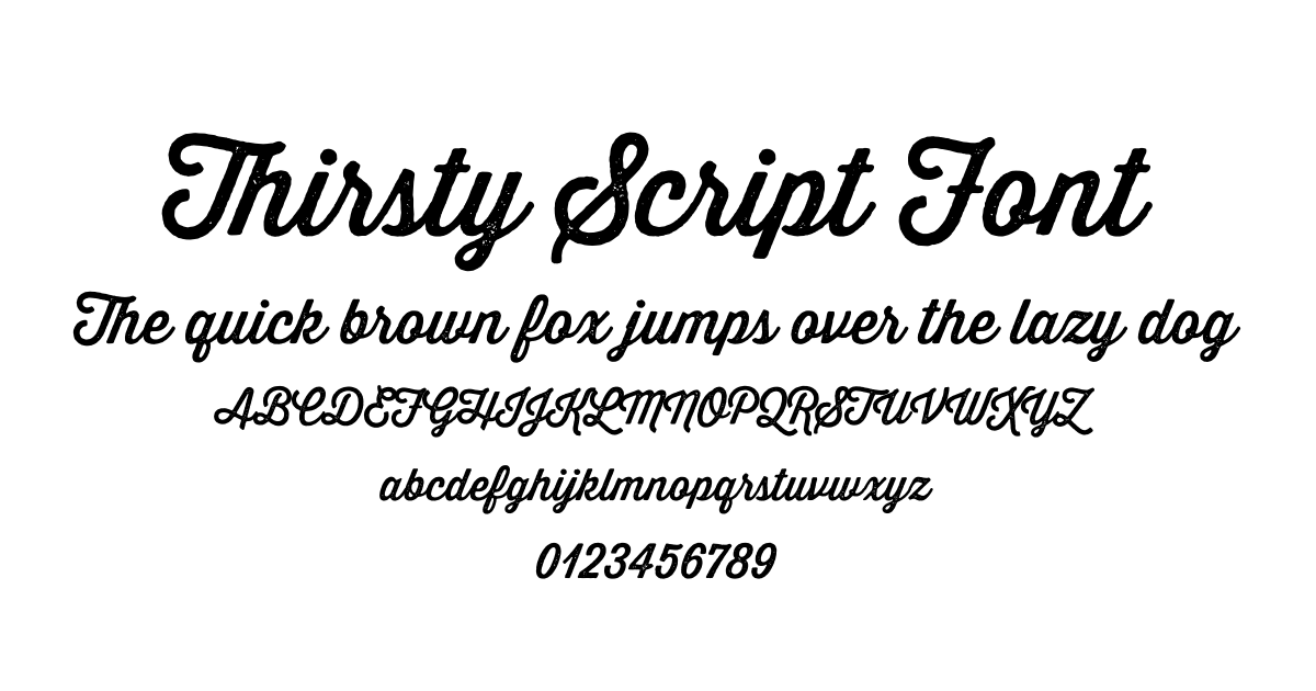 Thirsty Script Font font preview