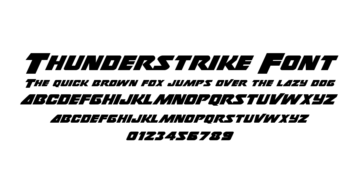 Thunderstrike Font font preview