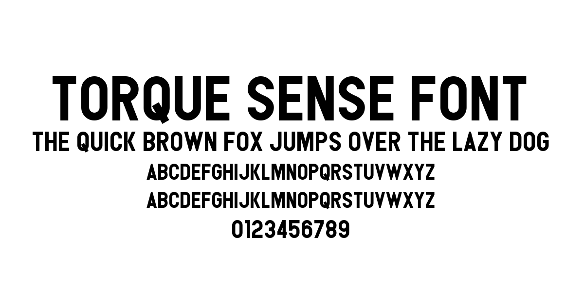 Torque Sense Font preview