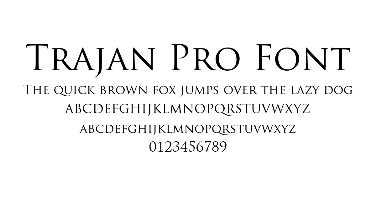 Trajan Pro Font font preview