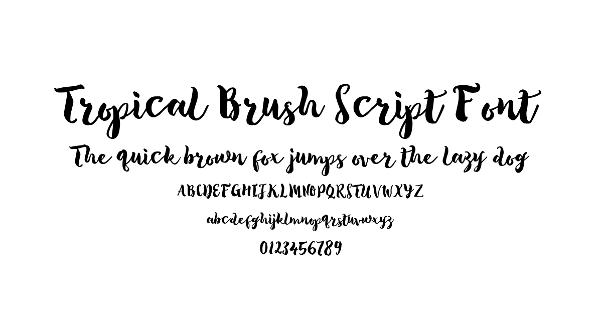 Tropical Brush Script Font font preview