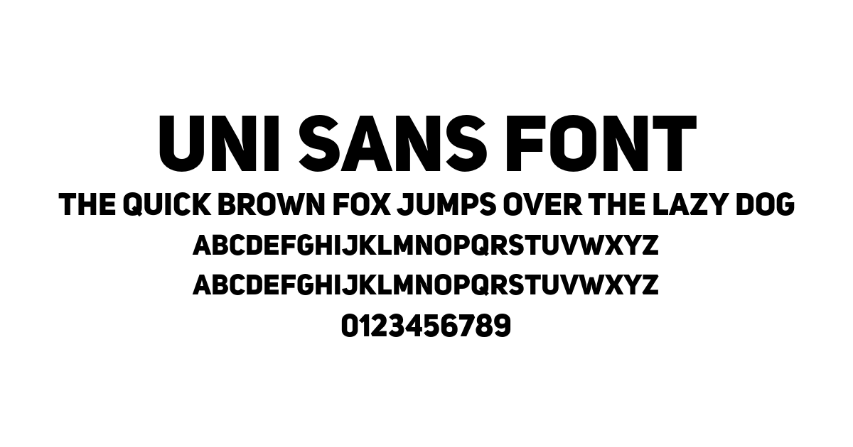 Uni Sans Font font preview