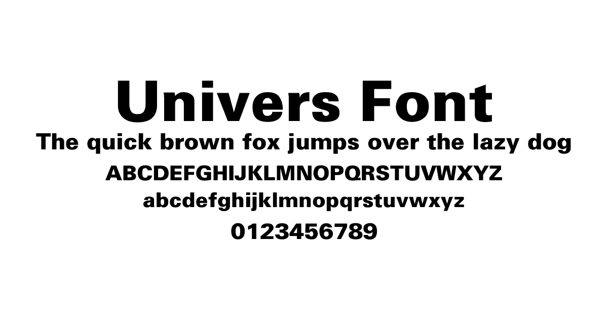 Univers Font preview