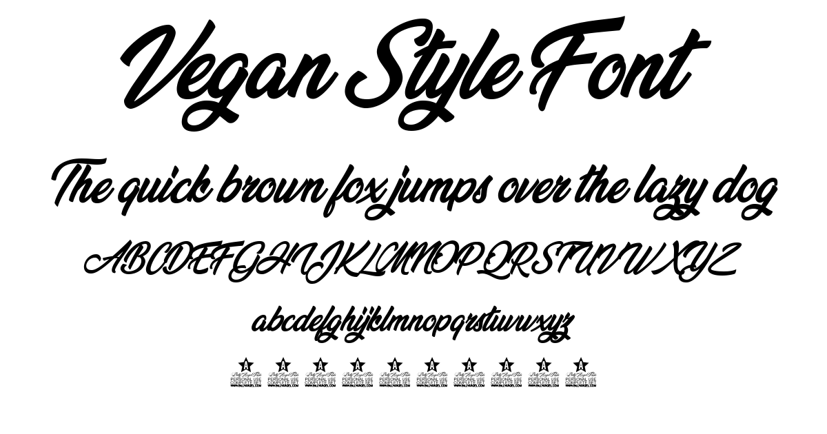 Vegan Style Font font preview
