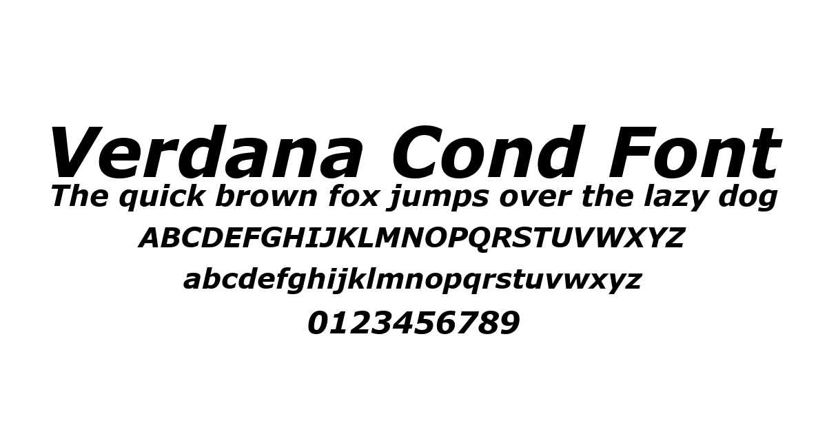Verdana Cond Font preview