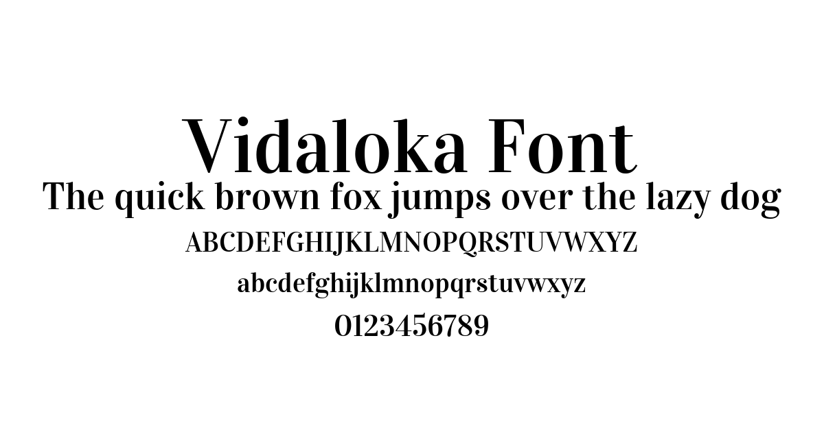 Vidaloka Font preview