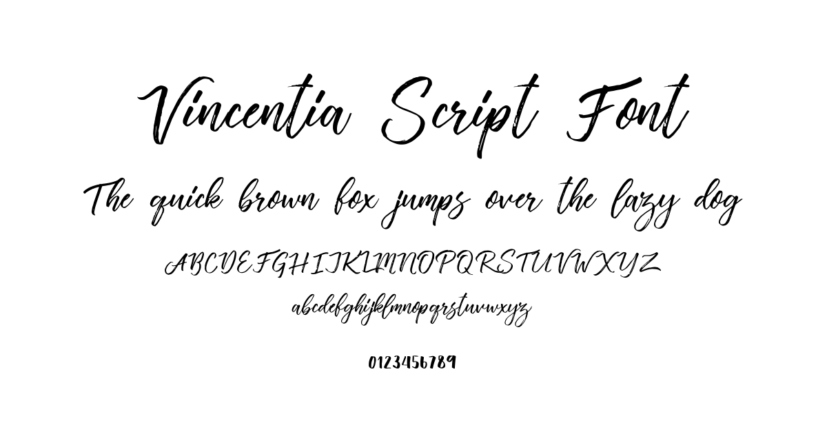 Vincentia Script Font font preview